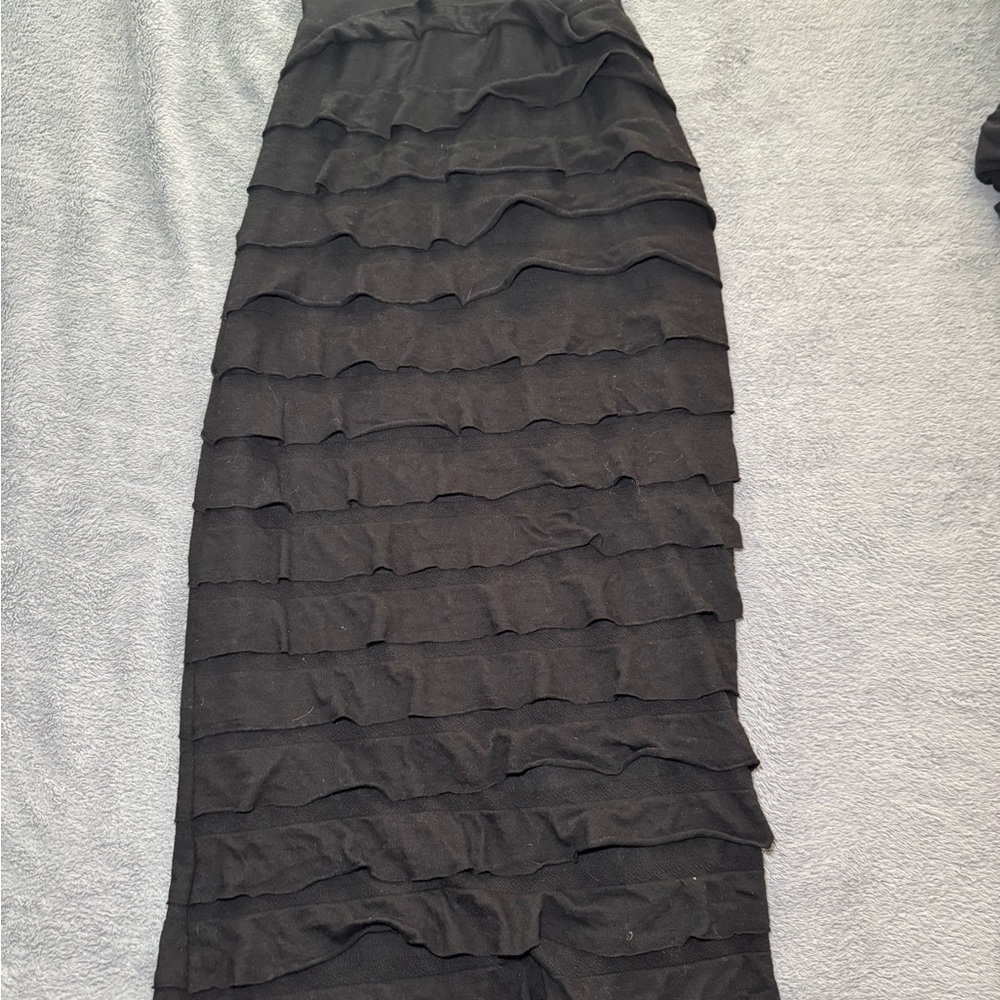 Max Edition Black Layered Maxi Skirt